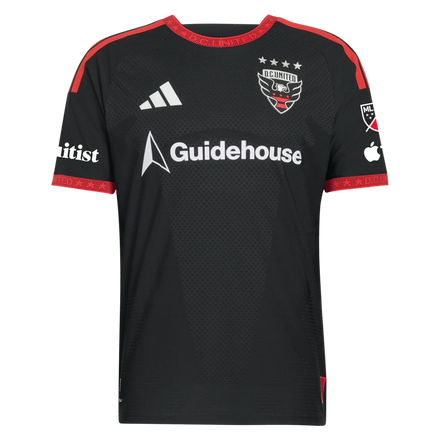 D.C. United adidas 2026 Black-and-Red Kit On-Field Authentic Patch Custom Jersey - Black