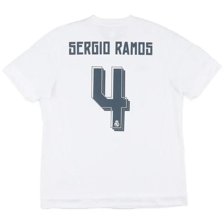 Sergio Ramos #4 Real Madrid Home Retro Jersey 2015/16