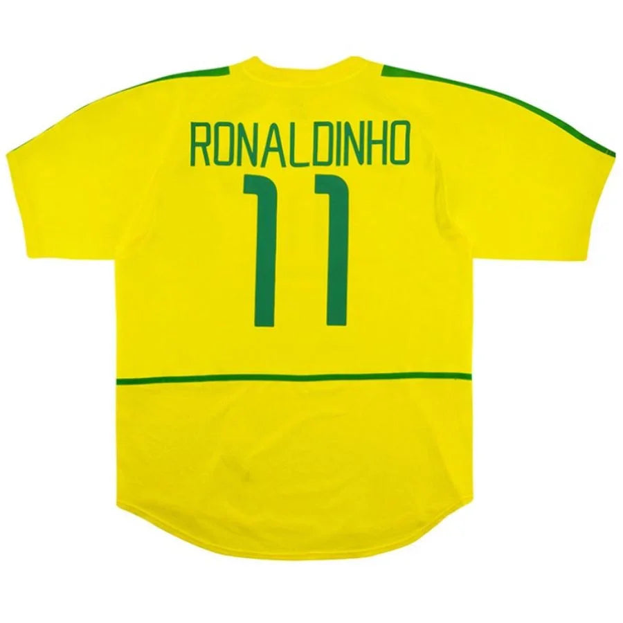 Ronaldinho 11 Brazil Home Retro 2002 World Cup Ronaldo Ronaldinho Rivaldo