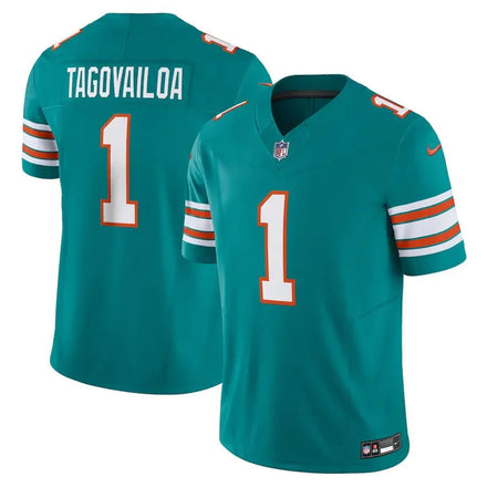 NFL Miami Dolphins Acqua Limited Jersey Tua Tagovailoa 1 Ciano