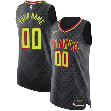 Atlanta Hawks Custom Jersey Black - Icon Edition
