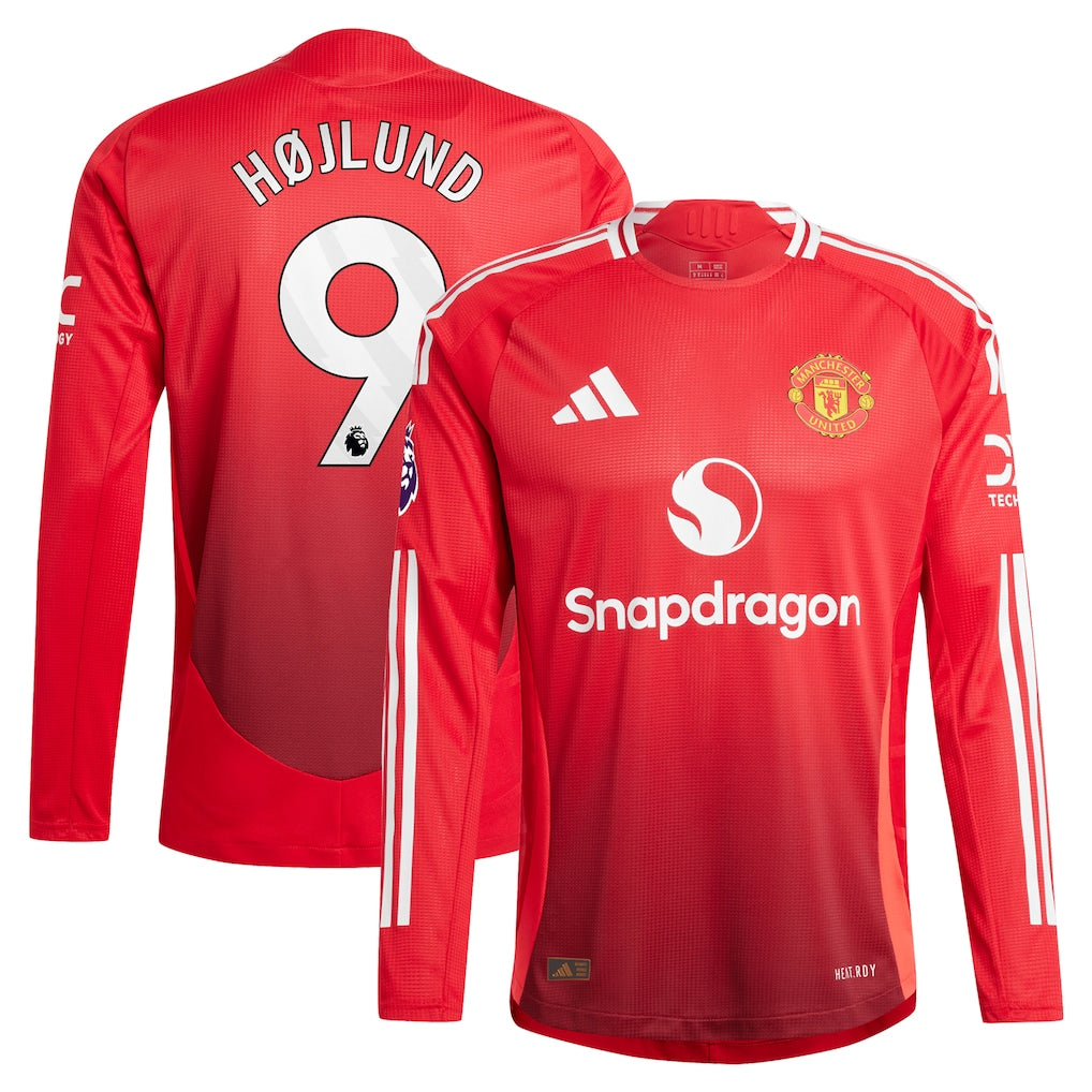 Rasmus Højlund Manchester United 2024/25 Home Long Sleeve Player Jersey - Red
