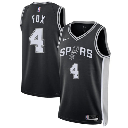 De'Aaron Fox San Antonio Spurs Unisex Swingman Player Jersey - Icon Edition - Black