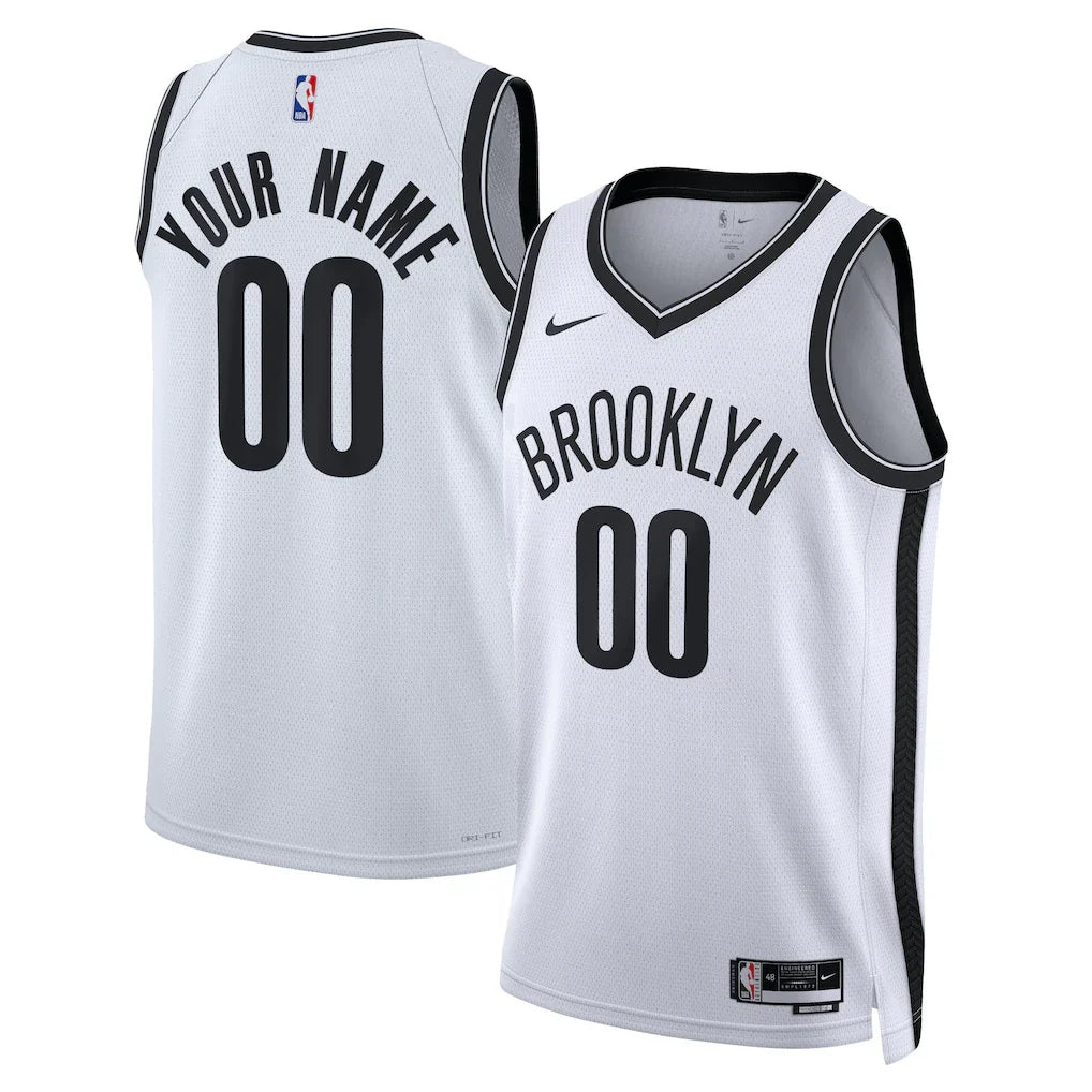 Brooklyn Nets Unisex Swingman Custom Jersey White - Association Edition