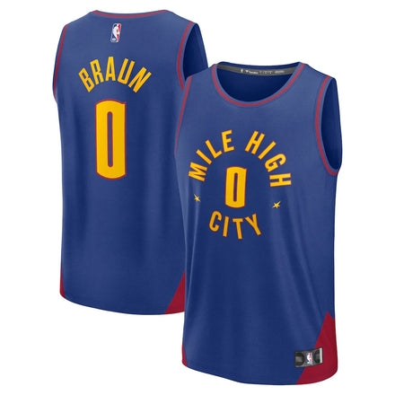 Christian Braun Denver Nuggets Fanatics Fast Break Player Jersey - Statement Edition - Blue