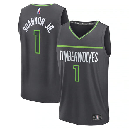 Terrence Shannon Jr. Minnesota Timberwolves Fanatics Fast Break Jersey - Statement Edition - Anthracite
