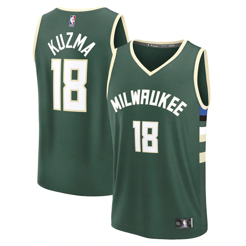 Kyle Kuzma Milwaukee Bucks Fanatics Fast Break Player Jersey - Icon Edition - Hunter Green