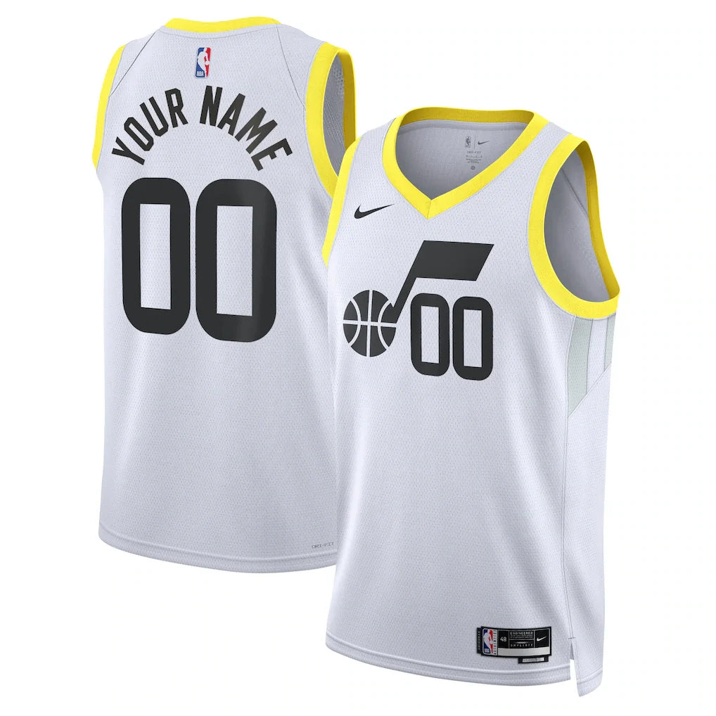 Utah Jazz Unisex Swingman Custom Jersey White - Association Edition