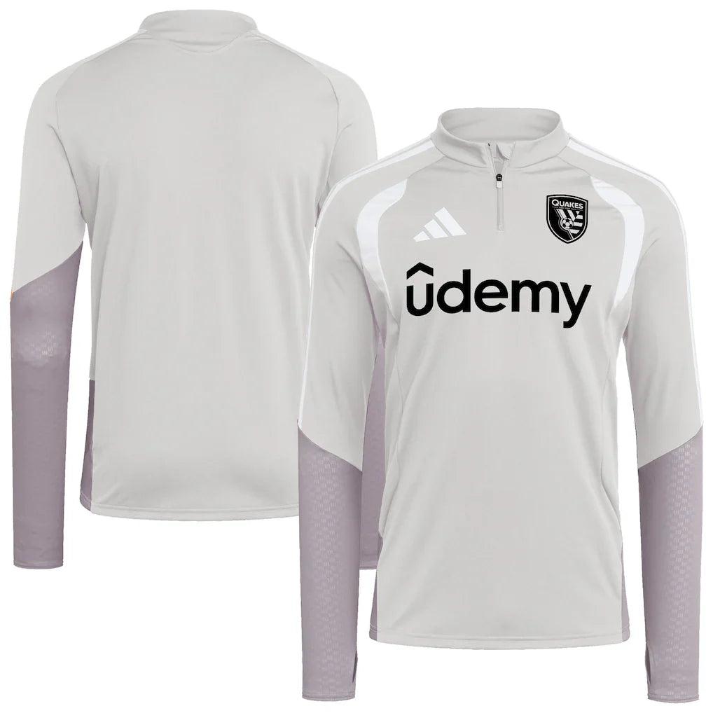 San Jose Earthquakes 2026 Tiro Competition Quarter-Zip Training Top - Silver