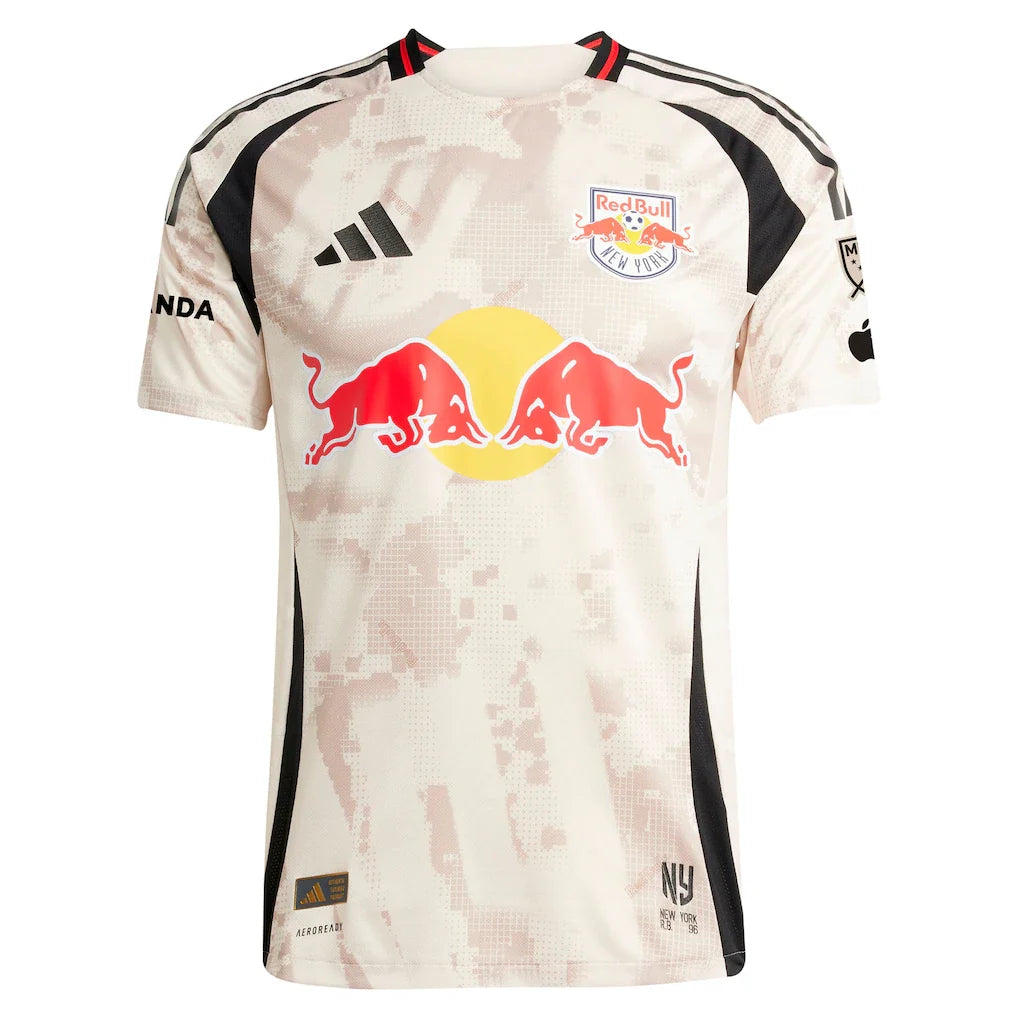 New York Red Bulls adidas 2025 Stone Kit Authentic Custom Jersey - Tan