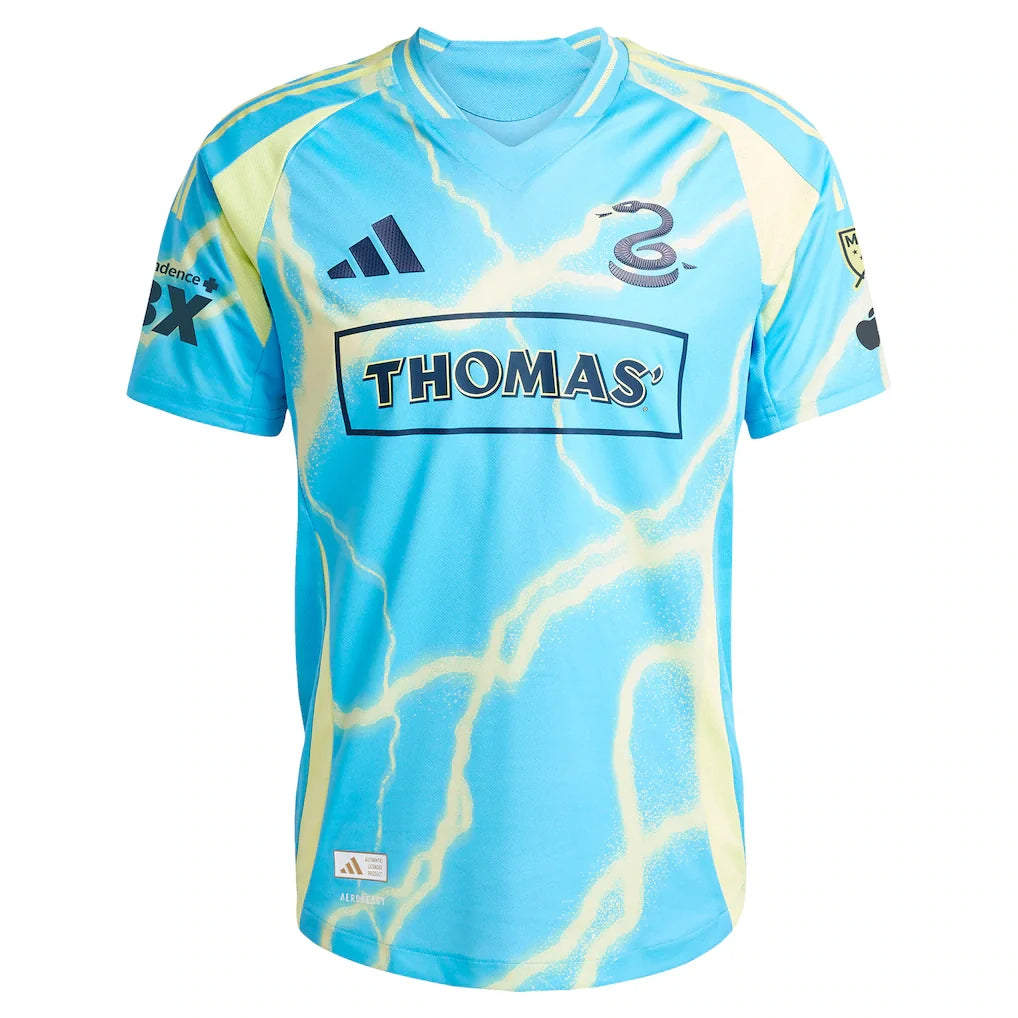 Quinn Sullivan Philadelphia Union adidas 2025 The Voltage Kit Authentic Player Jersey - Blue