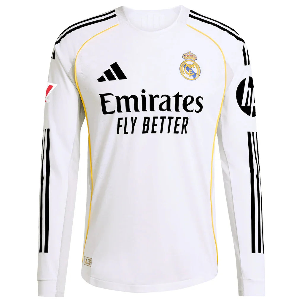 Rodrygo Real Madrid adidas 2025/26 Home Authentic Long Sleeve Jersey - White