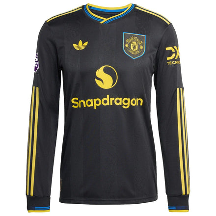 Manchester United adidas 2025/26 Third Authentic Long Sleeve Jersey - Black